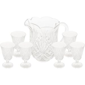 Jogo de cristal 6 taças 220ml e jarra 1-3l Lyor