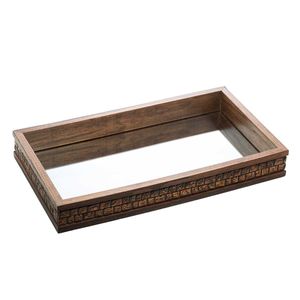 Bandeja Espelhada Decorativa 51x35cm em Madeira Rojemac
