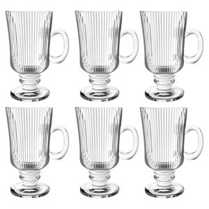 Jogo de Caneca Graffiato 6 Peças 245ml em Vidro Hauskraft
