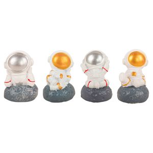 Jogo Astronauta Decorativo 4 Peças 4x3cm em Resina Moment