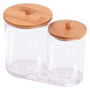 Porta Algodão C/ 2 Compartimentos  15,5cm em Acrílico Sanxia