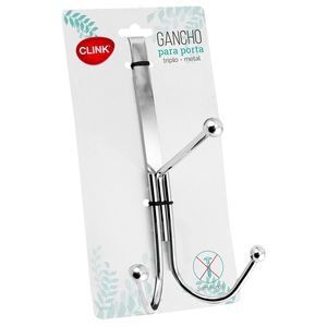 Gancho P/ Porta Triplo 18,5x10,5cm em Metal Clink