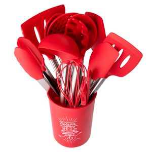 Kit Utensílios de Cozinha 14 Peças em Silicone Clink