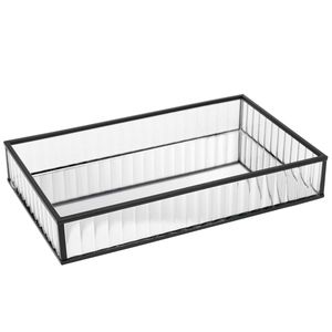 Bandeja Espelhada Decorativa 20x30cm em Metal Lyor