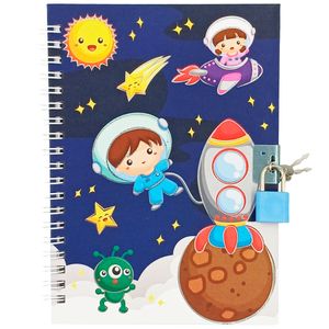 Diário Astronauta C/ Cadeado 18x13cm em Papel Interponte