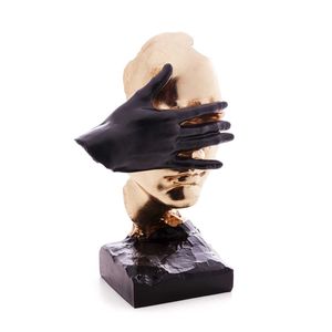 Escultura Decorativa Face 30x19cm em Resina Wolff