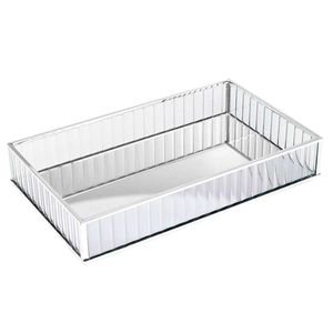 Bandeja Espelhada Decorativa 30x20cm em Metal Lyor