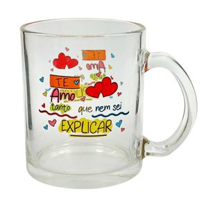 Caneca Te Amo Tanto 330ml em Vidro Kehome