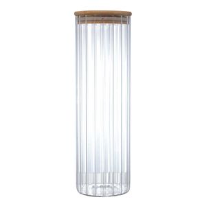 Porta Mantimento C/ Tampa Bambu 1,3L em Vidro Wolff