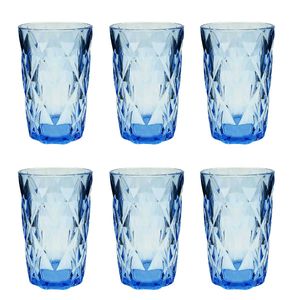 Jogo de Copos Diamond Safira 6 Peças 350ml em Vidro Kehome