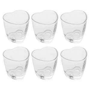Jogo de Copos Shot Heart 6 Peças 50ml em Vidro Kehome