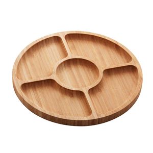 Petisqueira Redonda C/ 5 Divisórias 25cm em Bambu Lyor