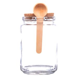 Porta Mantimento C/ Tampa Bambu 650ml em Vidro Lyor