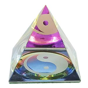 Pirâmide Decorativa Yin Yang 5cm em Vidro Forbees