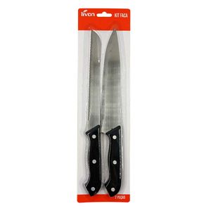 Kit Facas 2 Peças 32cm em Aço Inox Livon