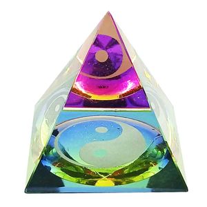 Pirâmide Decorativa Yin Yang 6cm em Vidro Forbees