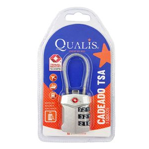 Cadeado TSA 3 Discos 9cm em Metal Qualis