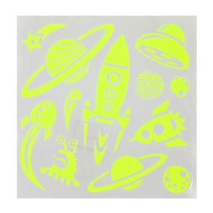 Cartela de Adesivos Luminosos Decorativo 25x20,5cm em Plástico Tokyo Design