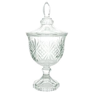 Potiche Bianca Decorativo 24,5cm em Vidro Hauskraft