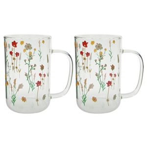 Jogo de Canecas Bouquet 2 Peças 280ml em Vidro Wolff