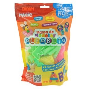 Massa de Modelar Alfabeto 34 Peças em Plástico Magic Kids