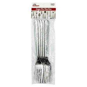 Jogo de Garfo 6 Peças 19cm em Aço Inox Megagift