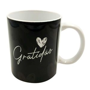 Caneca Gratidão 300ml em Porcelana Sude Presentes