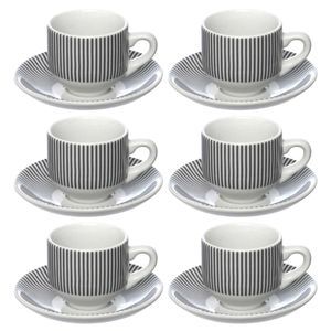 Jogo de Xícaras Lisboa 12 Peças 90ml em Porcelana Hauskraft