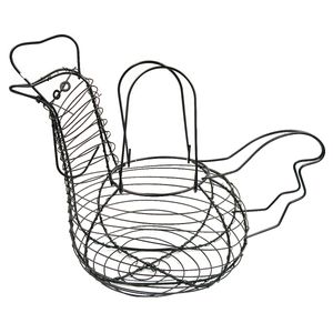 Cesto de Ovos Galinha Aramado 26,5cm em Metal Wincy