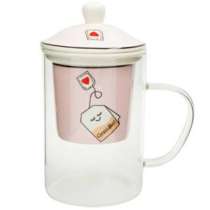 Caneca C/ Difusor 480ml em Vidro Sanxia