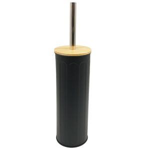 Escova Sanitária C/ Tampa Bambu 38cm em Aço Inox Wincy