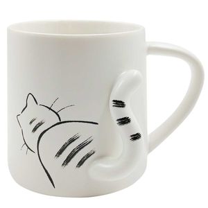 Caneca Gatinho C/ Alto Relevo 11x8cm em Cerâmica World Classic