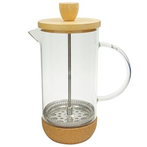 Cafeteira Francesa C/ Tampa Bambu 600ml em Vidro Clink