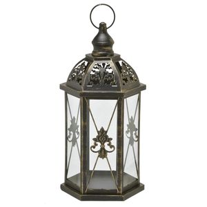 Lanterna Decorativa 36cm em Metal Mabruk