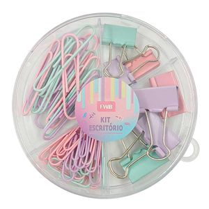 Kit Escritório 40 Peças 10x2,5cm em Metal FWB