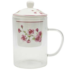 Caneca C/ Infusor 480ml em Vidro Sanxia