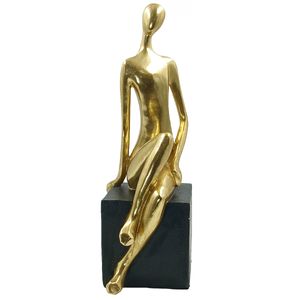 Mulher Poses Decorativa 38x16,5cm/31x16cm em Resina Newway