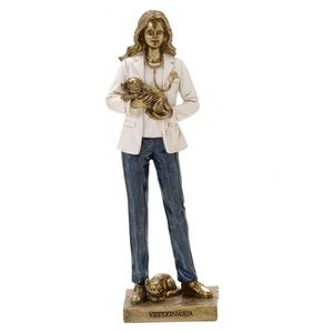 Mulher Veterinária Decorativa 24cm em Resina Mabruk