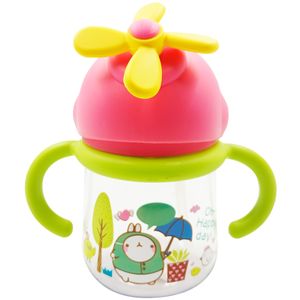 Copo Infantil C/ Canudo E Alça 360ml Em Plástico Interponte