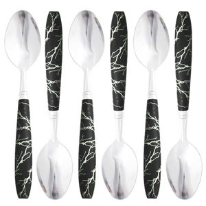 Jogo De Colher 6 Peças 18,5cm Em Aço Inox Livon