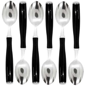 Jogo De Colher 6 Peças 18,5cm Em Aço Inox Livon
