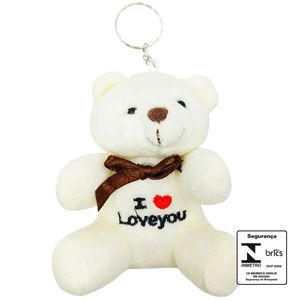 Chaveiro de Pelúcia Love You 10cm em Poliéster Interponte