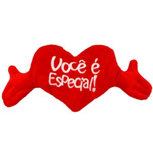 Almofada Coração C/ Braços Eu Amo Você  15x30x3,5cm HSU USIEH