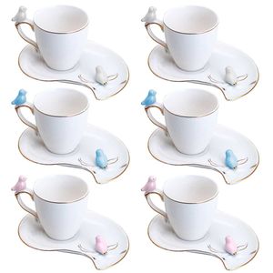 Jogo de Xícaras Birds 12 Peças 90ml em Porcelana Wolff