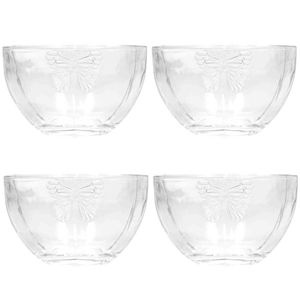 Jogo de Bowls Borboletas 4 Peças 11cm em Vidro Wolff