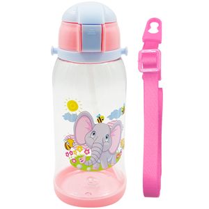 Garrafa Infantil C/ Alça + Canudo 650ml em Plástico Interponte