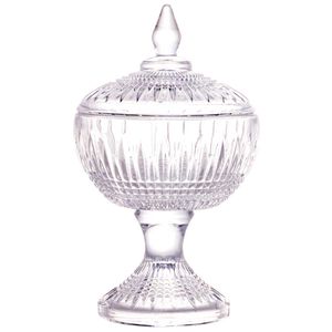 Potiche Decorativo C/ Pé Queen 18x11cm em Cristal Wolff