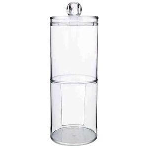 Porta Cotonete Camada Dupla 19x6,8cm Em Acrílico Top Util