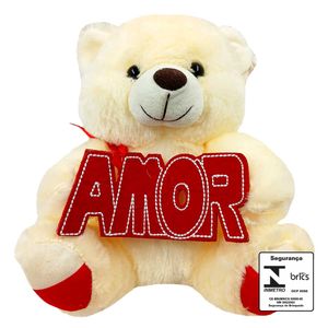 Urso de Pelúcia Amor 20x23cm em Poliéster Fizzy