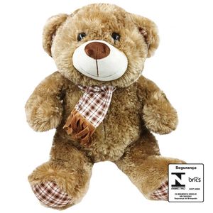 Urso de Pelúcia C/ Cachecol 41cm em Poliéster Fizzy